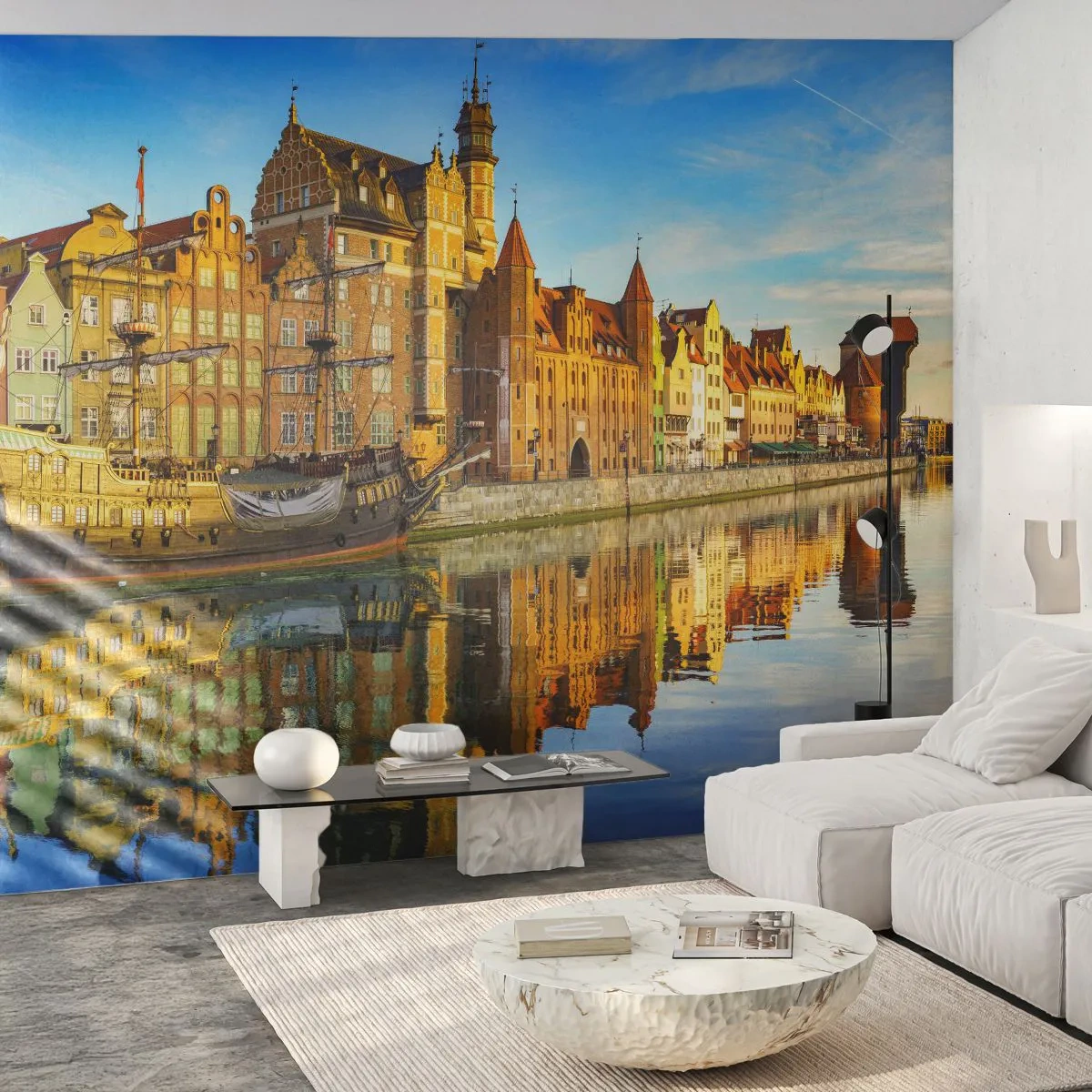 Fototapeta Samolepicí Deluxe Sticker - Zrcadlový odraz minulosti - Město, Gdaňsk, Architektura - 250x175 cm