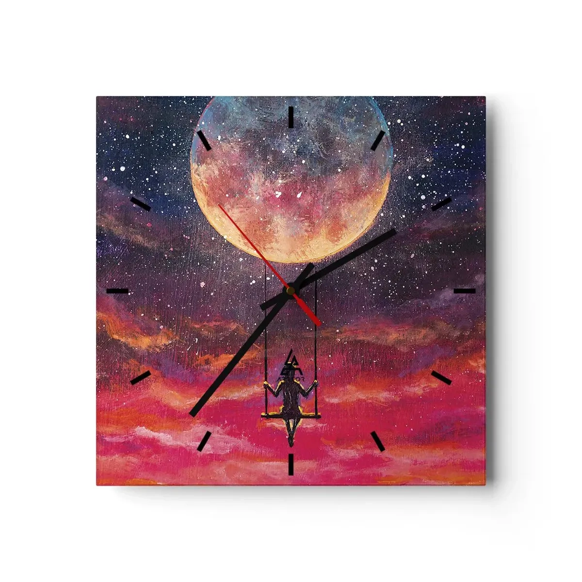 Nástěnné hodiny - Stavět si vzdušné zámky - 30x30 cm