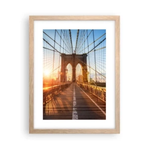 Plakát v rámu světlý dub - Na zlatém mostě - 30x40 cm