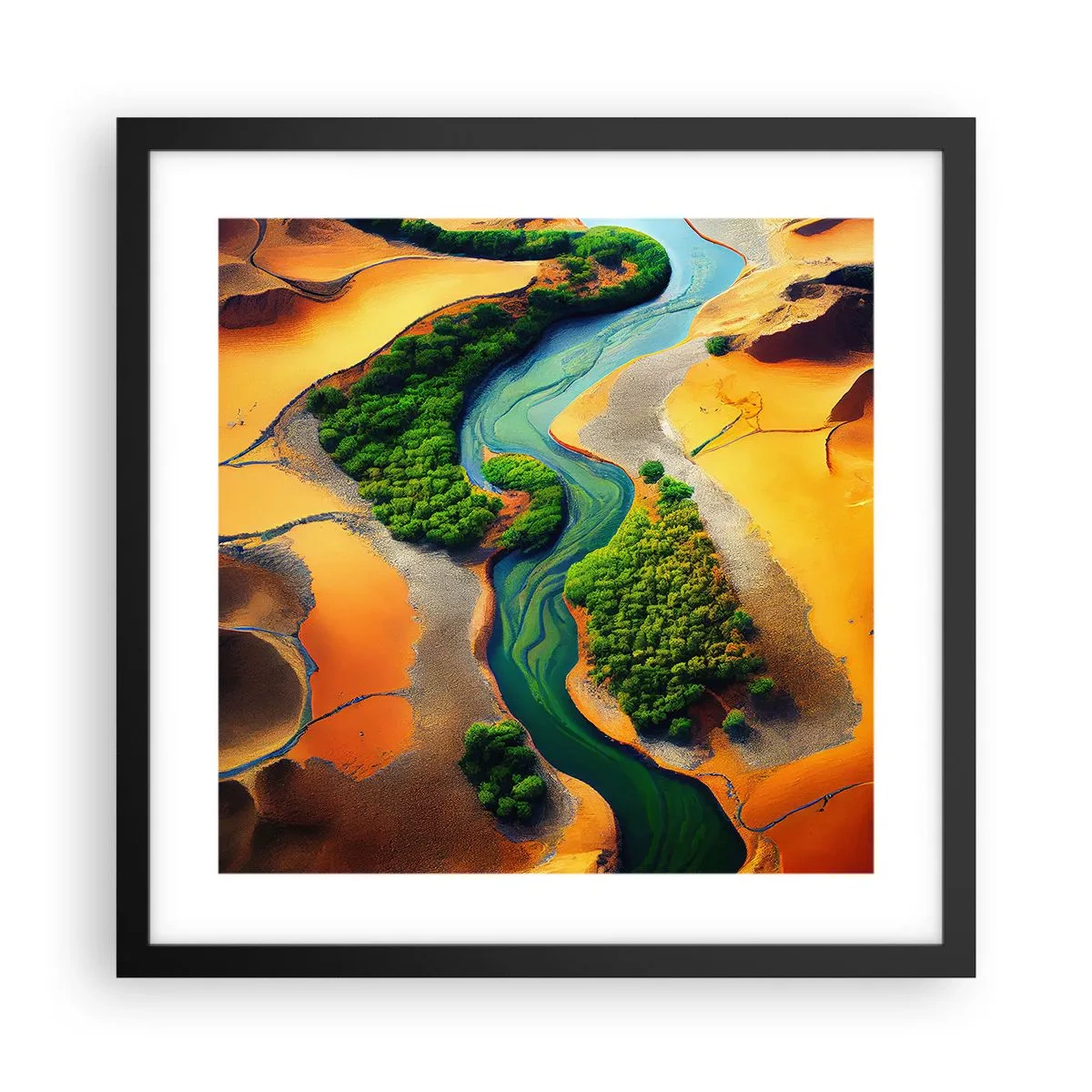 Plakát v černém rámu - Životodárná řeka - 40x40 cm