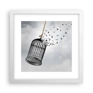 Plakát v bílém rámu - Víra… naděje… svoboda! - 30x30 cm