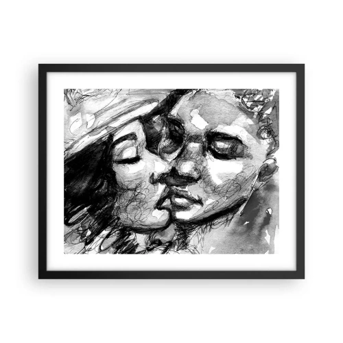 Plakát v černém rámu - Něžný okamžik - 50x40 cm