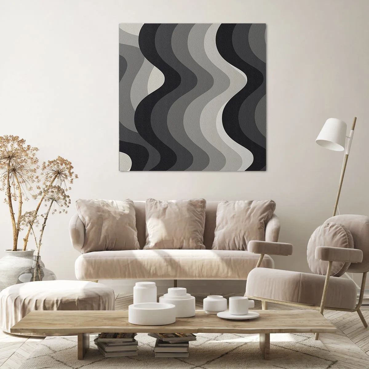 Obraz na plátně - Vlna za vlnou - 70x70 cm