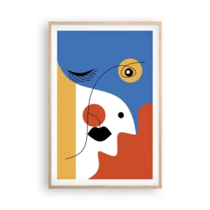 Plakát v rámu světlý dub - Portrét: dekonstrukce - 61x91 cm