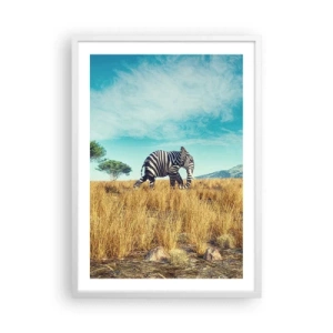 Plakát v bílém rámu - Šedá už není v módě - 50x70 cm