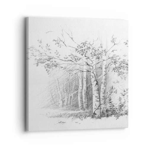 Obraz na plátně - Světlo březového lesa - 30x30 cm