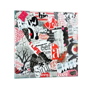 Obraz na skle - Hipsterská koláž - 70x70 cm