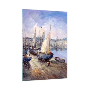 Obraz na skle - Město u zálivu - 50x70 cm