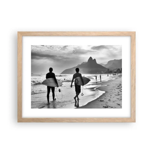 Plakát v rámu světlý dub - Samba na jednu vlnu - 40x30 cm