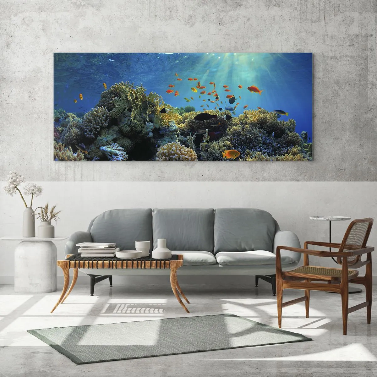 Obraz na skle - Podvodní poklady - 90x30 cm