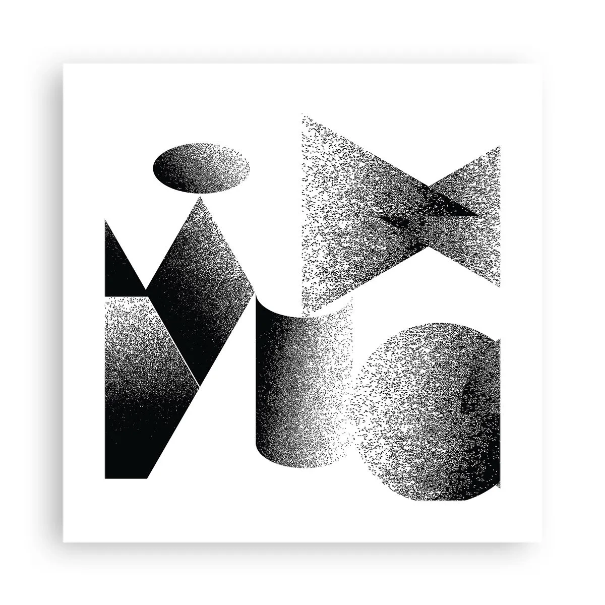 Plakát - Úhly a ovály - 40x40 cm