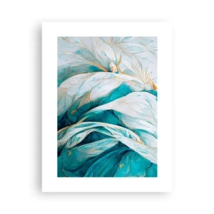 Plakát - Modrá abstrakce se zlatým motivem - 30x40 cm
