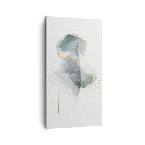 Obraz na plátně - O vztahu mezi šedou a zlatou - 45x80 cm