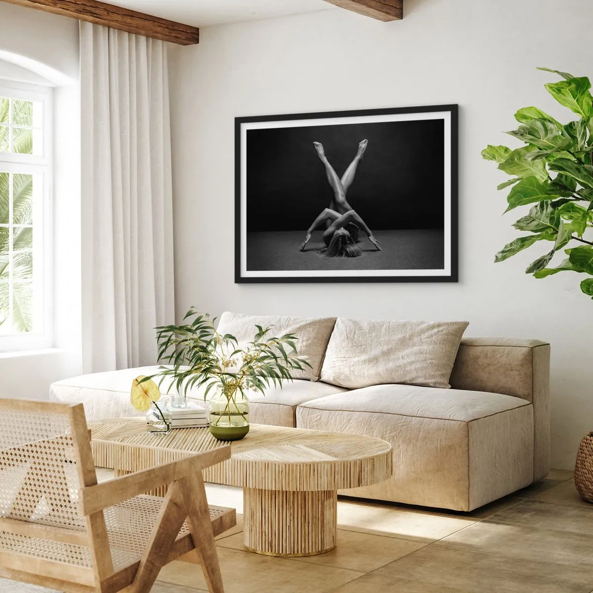 Plakát v černém rámu - Geometrie nahoty - 70x50 cm