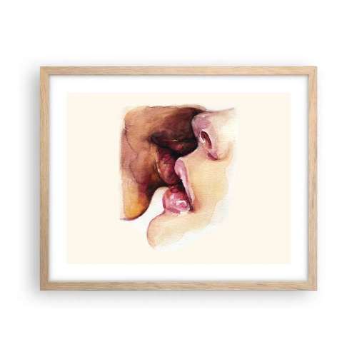 Plakát v rámu světlý dub - Jako noc a den, země a nebe - 50x40 cm