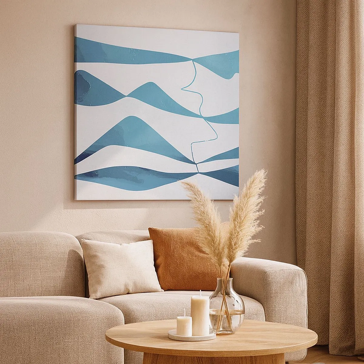 Obraz na plátně - Abstrakce: tyrkysový vztah - 30x30 cm