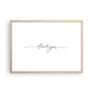 Plakát v rámu světlý dub - Černé na bílém - 70x50 cm