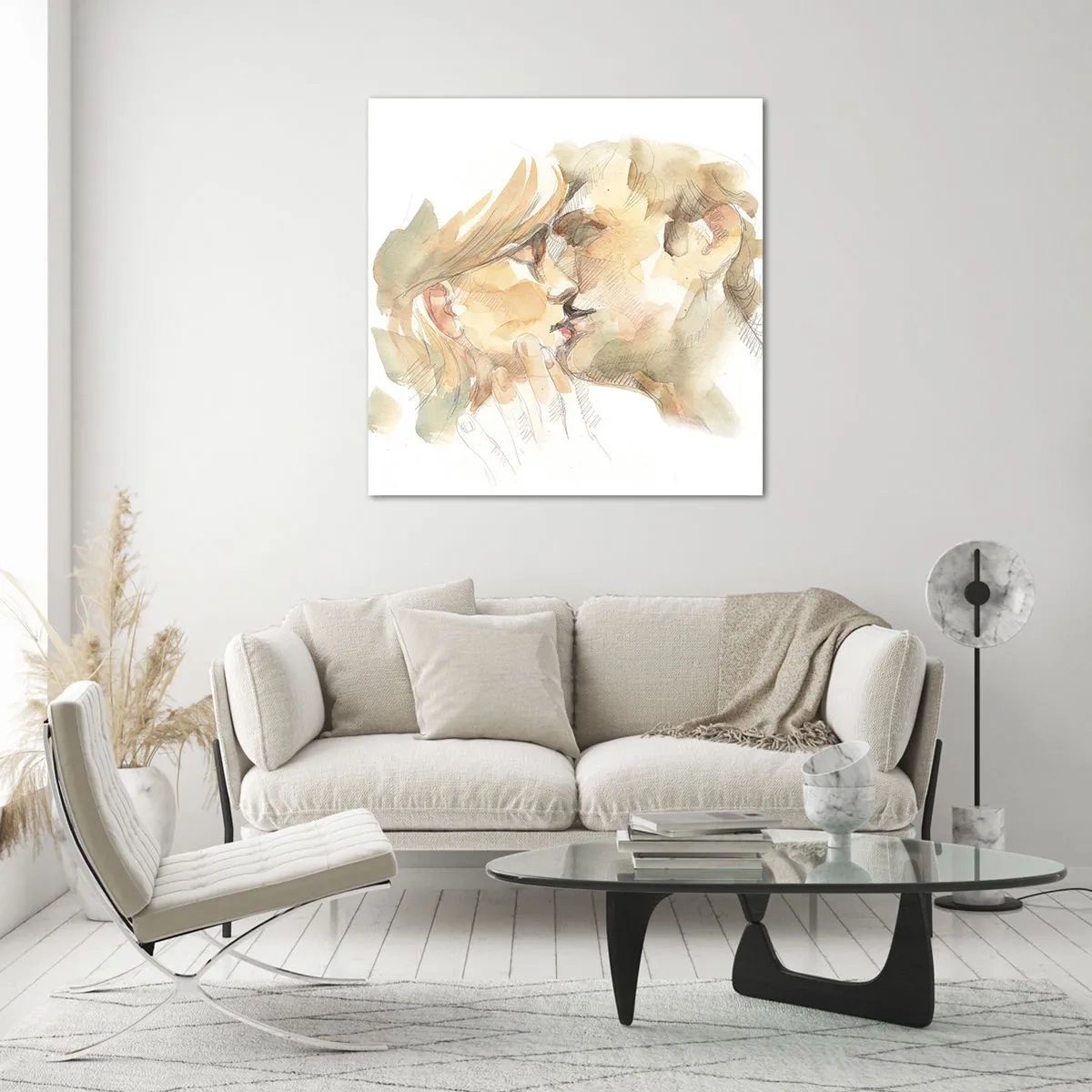 Obraz na skle - Nalezena polovina? - 60x60 cm