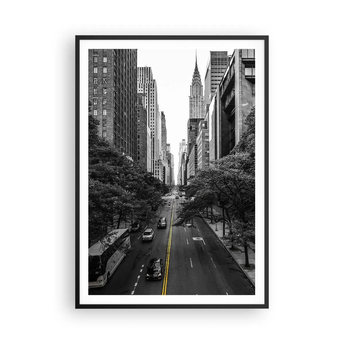 Plakát v černém rámu - Newyorské ráno - 70x100 cm