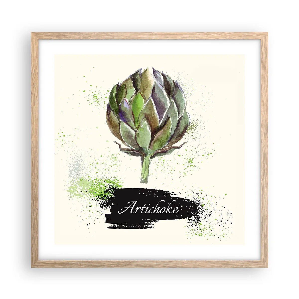 Plakát v rámu světlý dub - Ať žije zelenina! - 50x50 cm