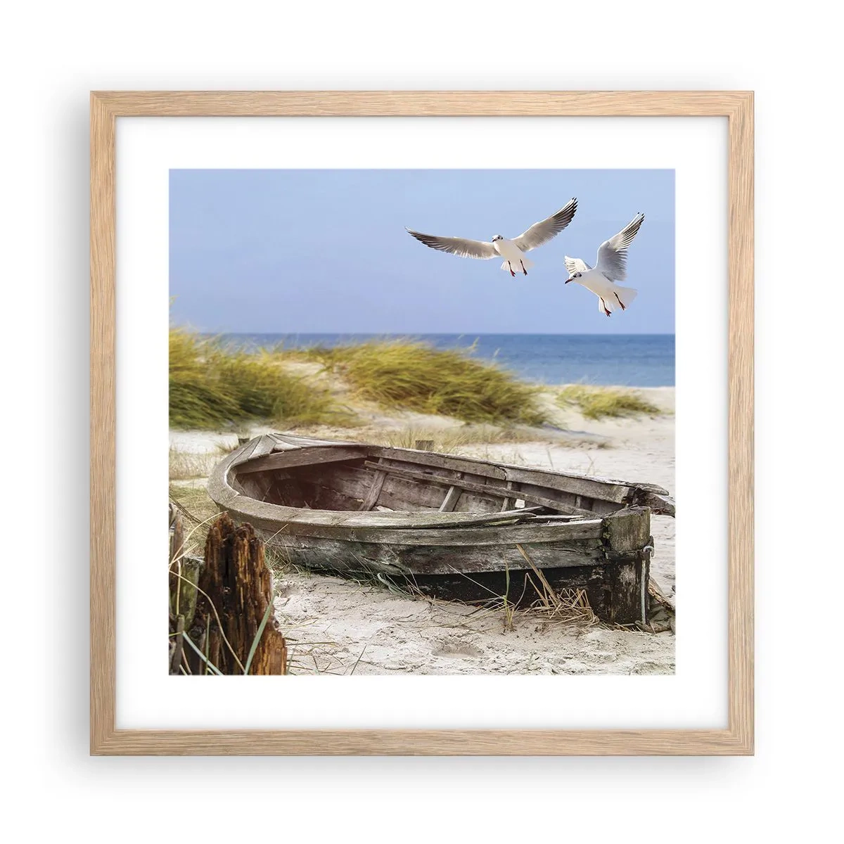 Plakát v rámu světlý dub - Větrem ozářené - 40x40 cm