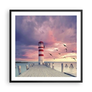 Plakát v černém rámu - Čas jít do přístavu - 60x60 cm