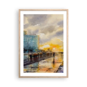 Plakát v rámu světlý dub - Život na pobřeží - 50x70 cm