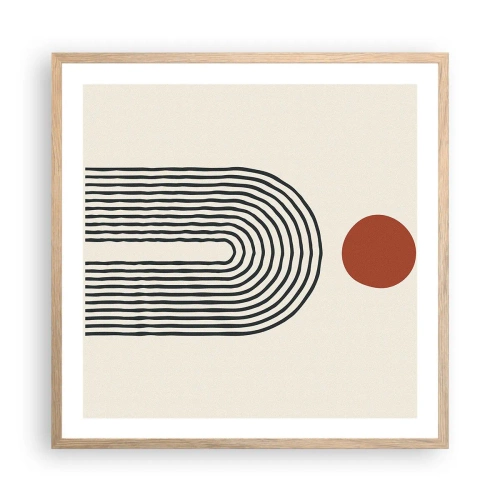 Plakát v rámu světlý dub - Magnetismus tvarů a barev - 60x60 cm