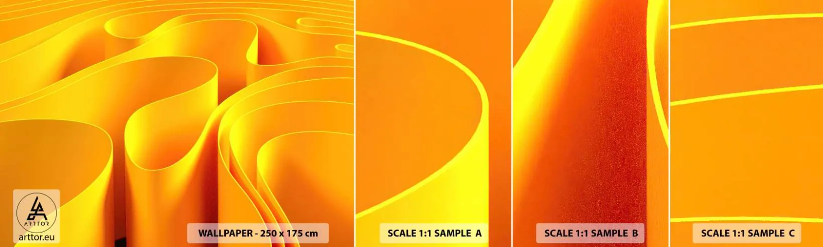 Vzor Fototapety Samolepicí Deluxe Sticker - Jako sluneční vlny - 3D, Moderní, Čáry - 100x30 cm
