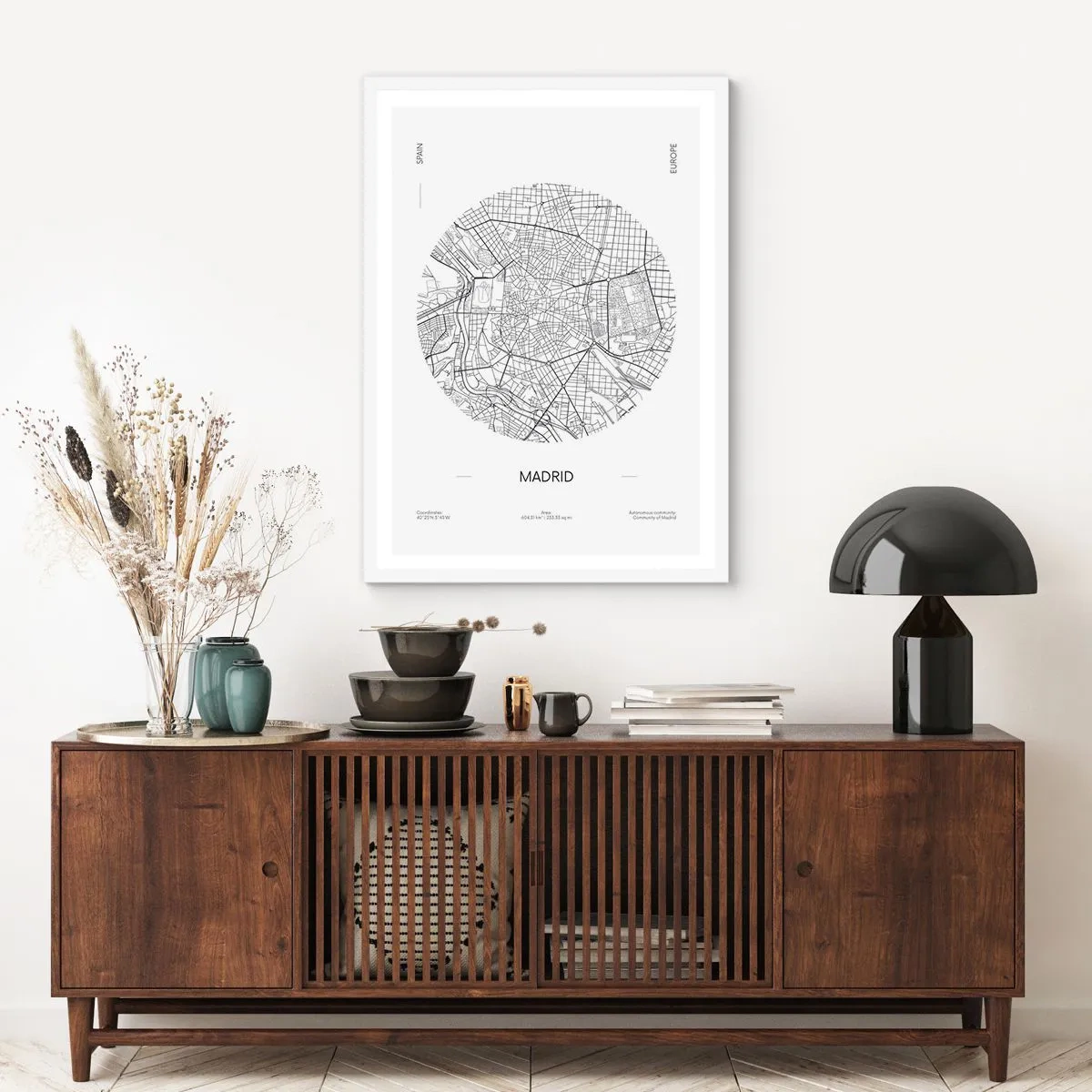 Plakát v bílém rámu - Anatomie Madridu - 61x91 cm