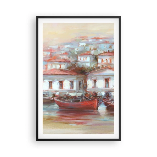 Plakát v černém rámu - Šťastné městečko - 61x91 cm