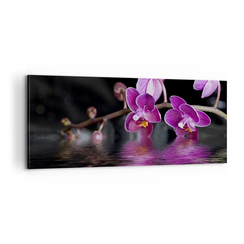 Obraz na plátně - Liliový odraz krásy - 100x40 cm