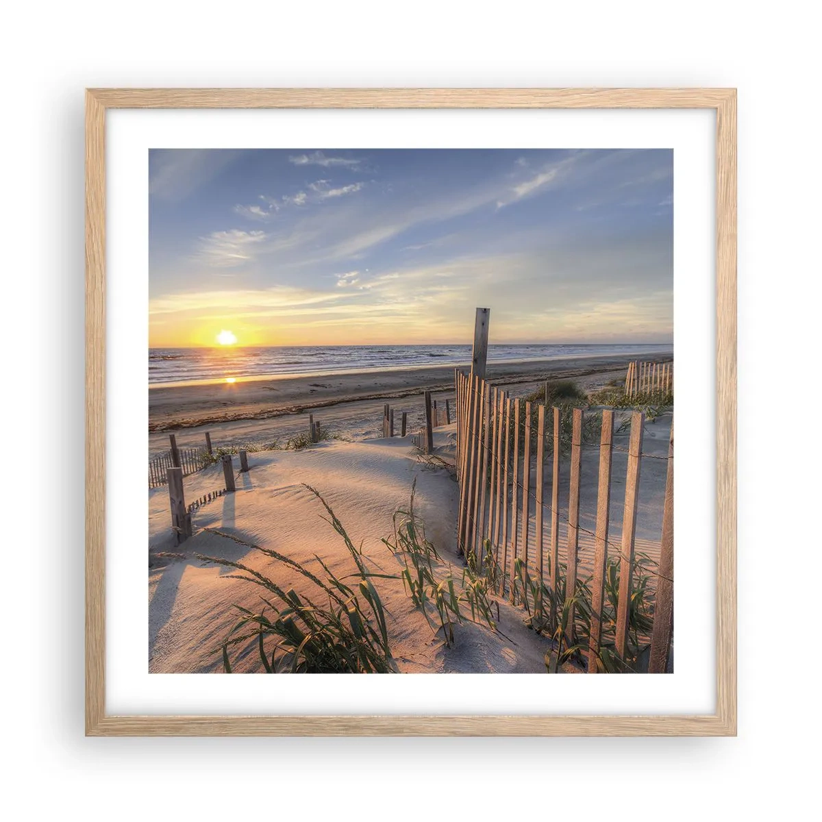 Plakát v rámu světlý dub - Odlesk a stín větru - 50x50 cm