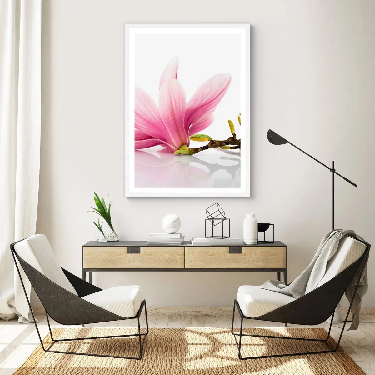 Plakát v bílém rámu - Jemné jako závan jara - 61x91 cm