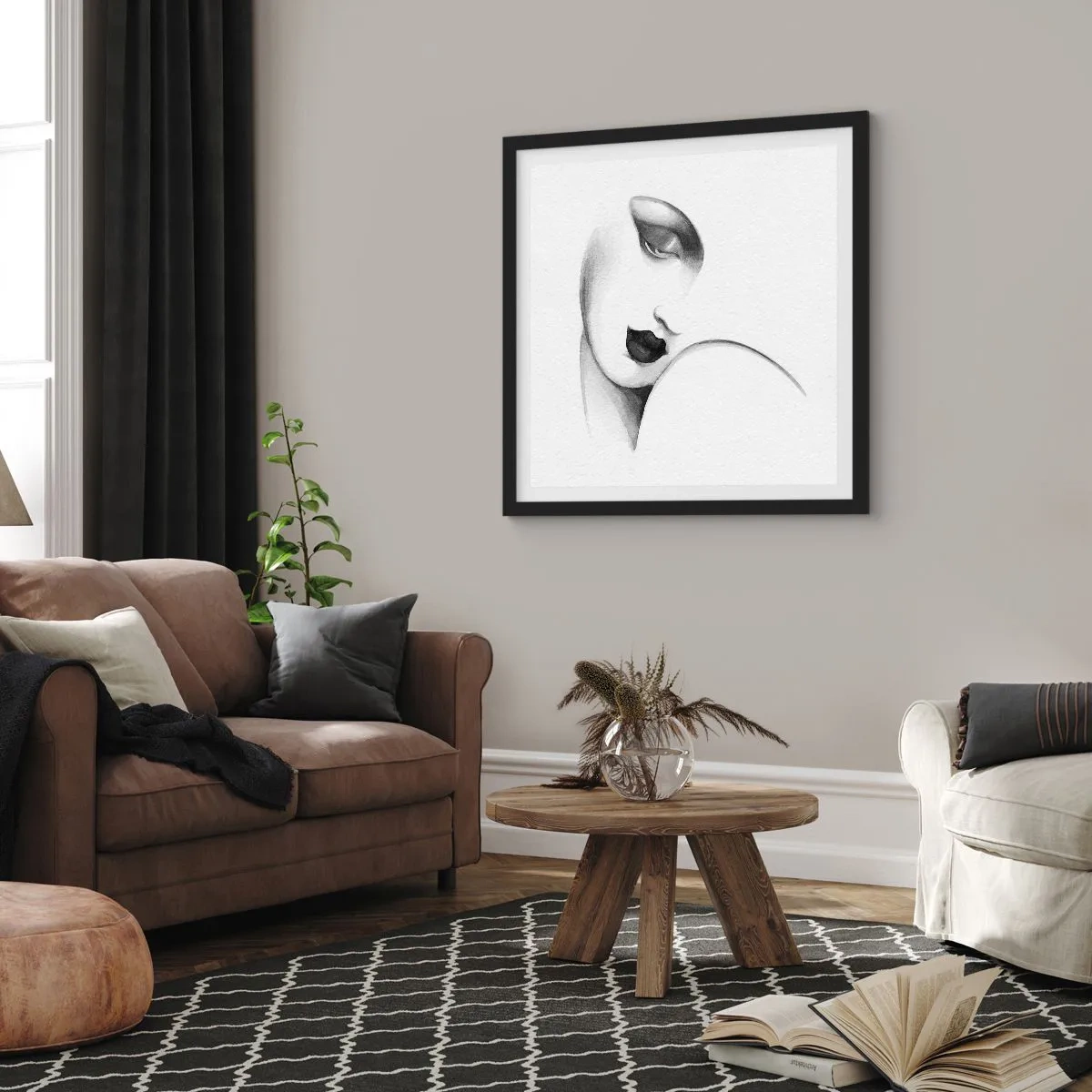 Plakát v černém rámu - Ve stylu Lempické - 40x40 cm