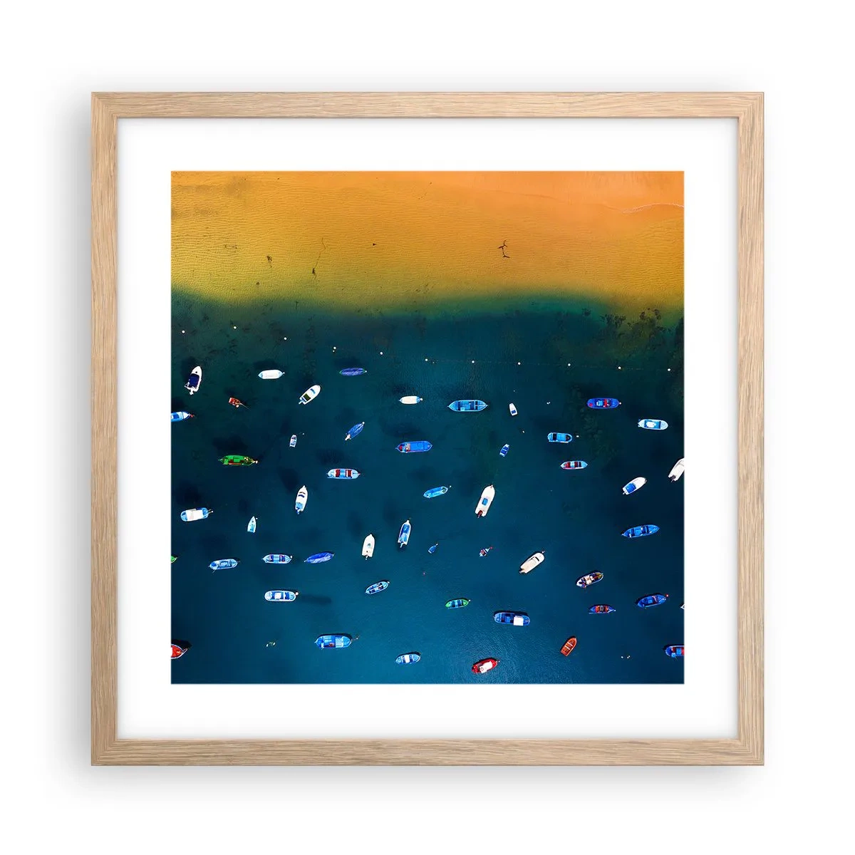 Plakát v rámu světlý dub - Prázdninová hra - 40x40 cm