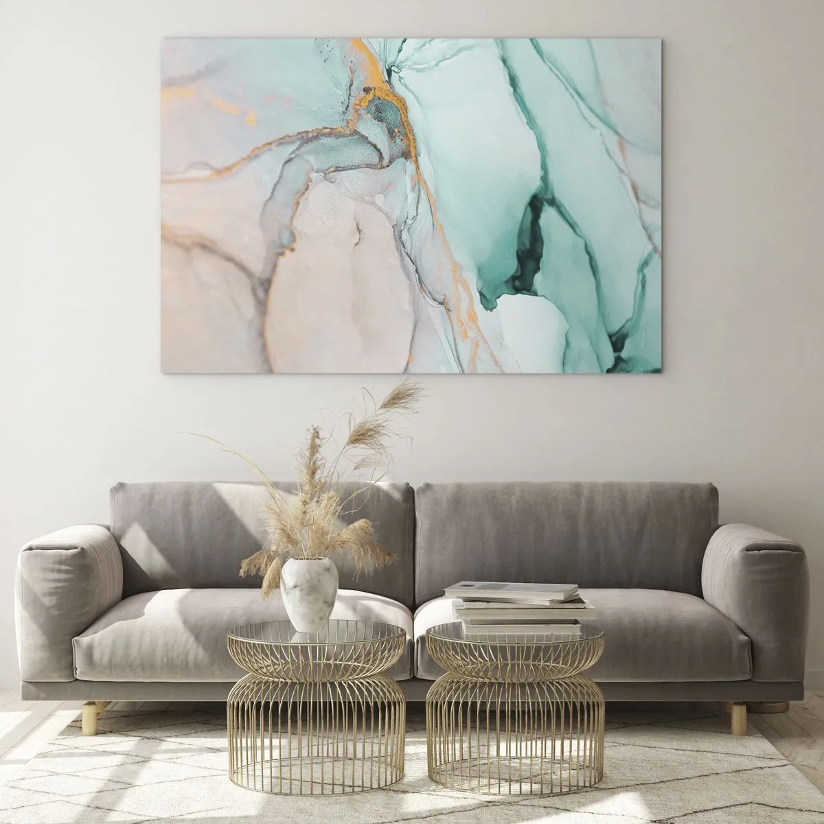 Obraz na skle - Tanec tvarů a barev - 100x70 cm