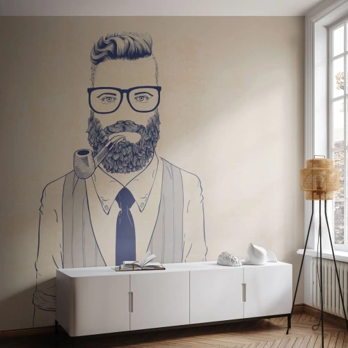 Fototapeta Premium Canvas - Pohodový, mužský a módní - Muž, Abstrakce, Trubka - 450x315 cm
