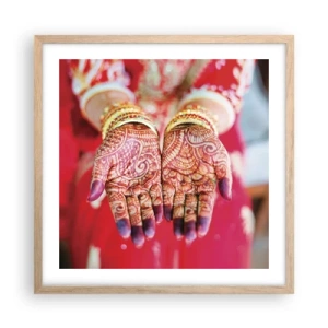 Plakát v rámu světlý dub - Připravená chytit štěstí - 50x50 cm