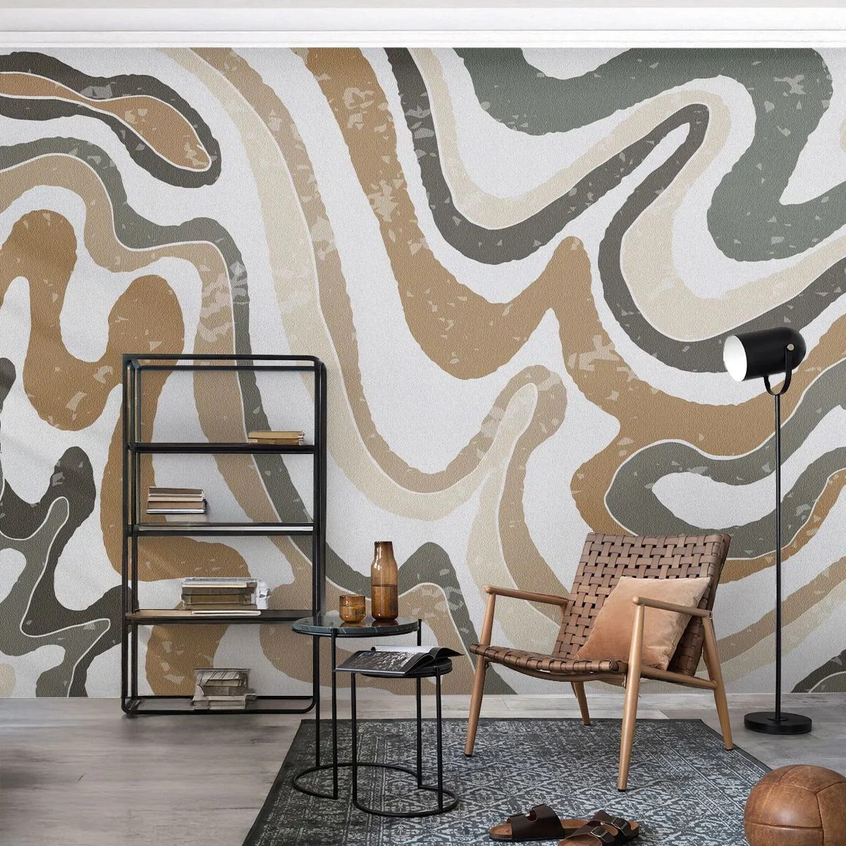 Fototapeta Standard Eco - Meandry zemitých barev - Abstrakce, Kus, Boho - 400x280 cm