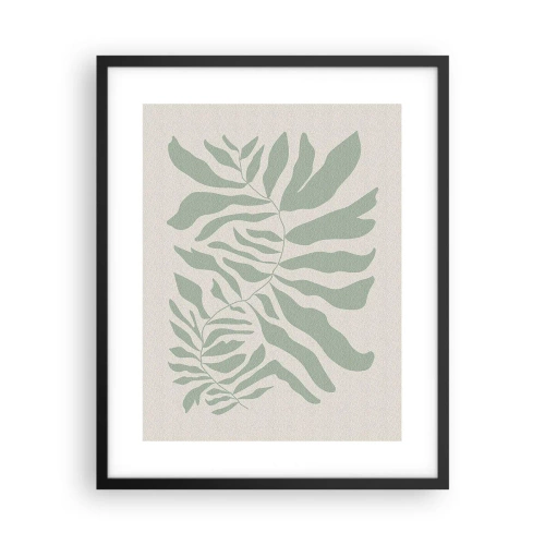Plakát v černém rámu - Smaragdová větev - 40x50 cm
