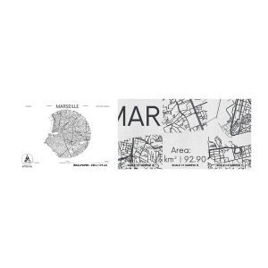 Vzor Fototapety Premium Canvas - Anatomie Marseille - Mapa, Marseille, Francie - 100x30 cm