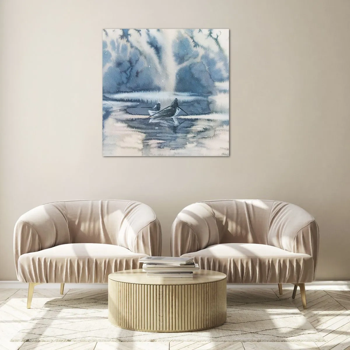Obraz na skle - Rybáři ve svém ráji - 70x70 cm