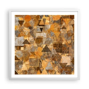 Plakát v bílém rámu - Svět zachycený v podobě - 60x60 cm