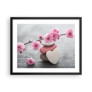 Plakát v černém rámu - Blaženost s višňovým květem - 50x40 cm