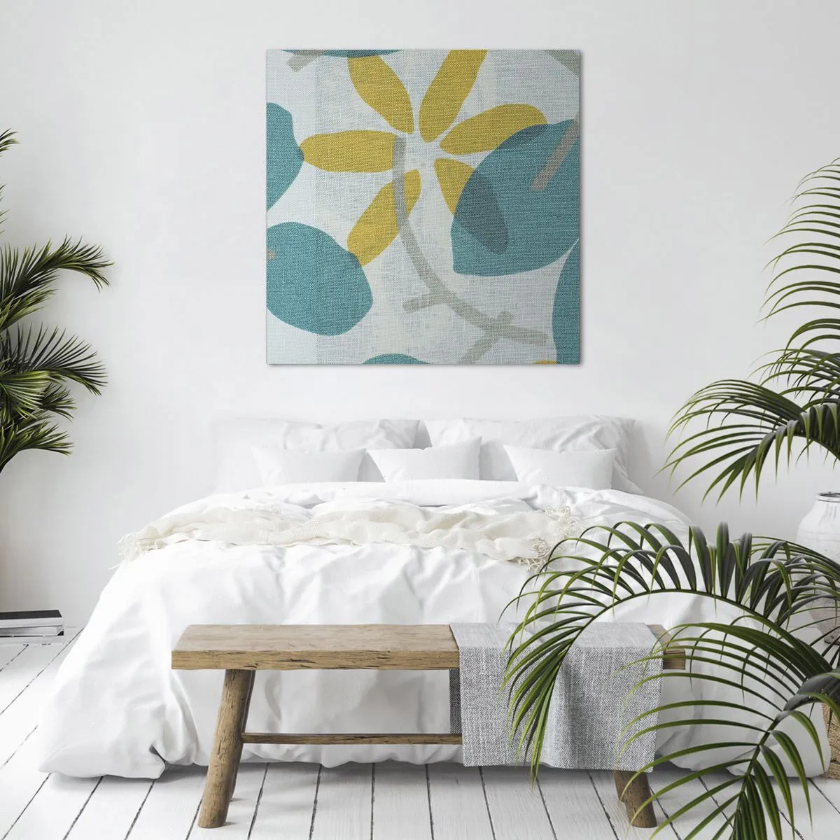 Obraz na plátně - Mezi azurovými listy - 60x60 cm