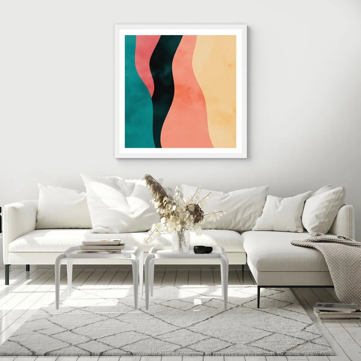 Plakát v bílém rámu - Kompatibilní nesoulad - 50x50 cm