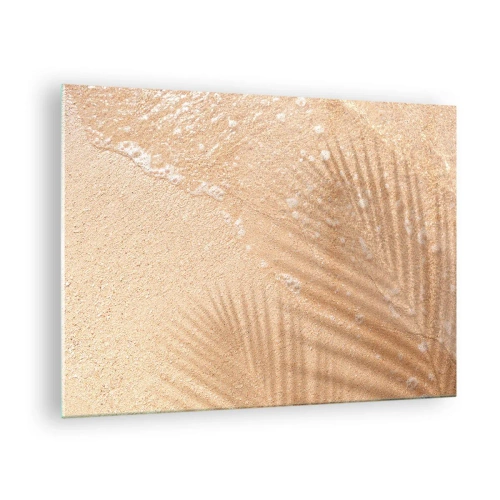 Obraz na skle - Pláž a stín na písku - 70x50cm - Stín horkého léta - Moderní nástěnná dekorace do obývacího pokoje a ložnice ARTTOR