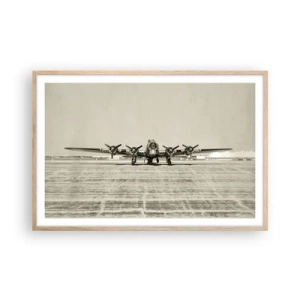 Plakát v rámu světlý dub - Jako vždy připraven - 91x61 cm