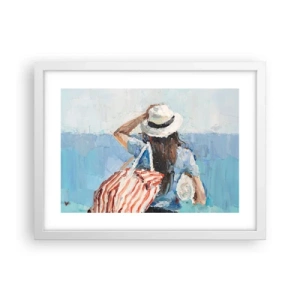 Plakát v bílém rámu - Vítej na dovolené - 40x30 cm